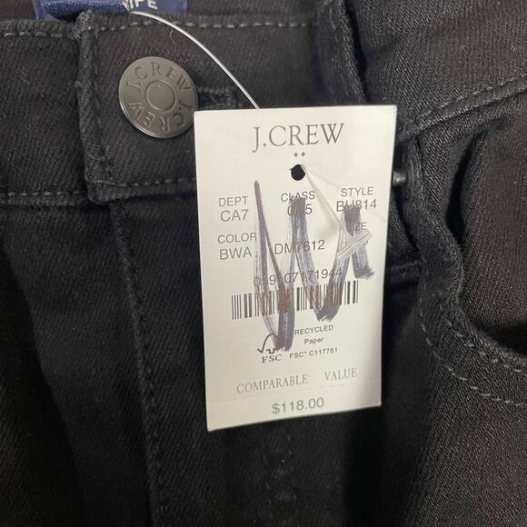 J Crew Stovepipe Straight Signature Stretch Crop Frayed Hem Jeans US Women's 26P - Picture 7 of 8